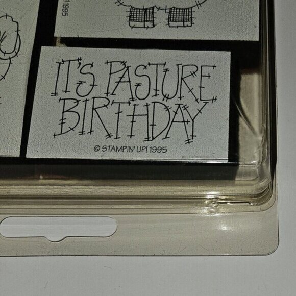 9 VTG Stampin' Up Foam Stamps Lot Farm Animals Pig Cow Sheep Pasture Birthday - Picture 2 of 7